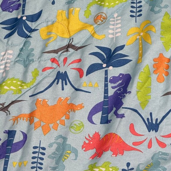 Jurassic World Save Our Dinos Bedding Comforter Blue Green Toddler Bed Blanket - Picture 9 of 11